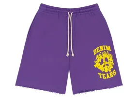 Decorative Trim Denim Tears Denim University Sweat Shorts Purple