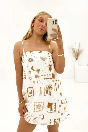 Catalina Mini Dress Tan Shell Cool Layers Body Ease