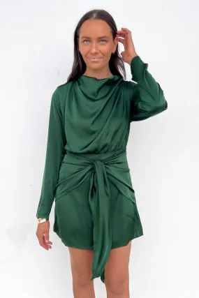 Dinah Mini Dress Emerald Soft Flow Urban Casual