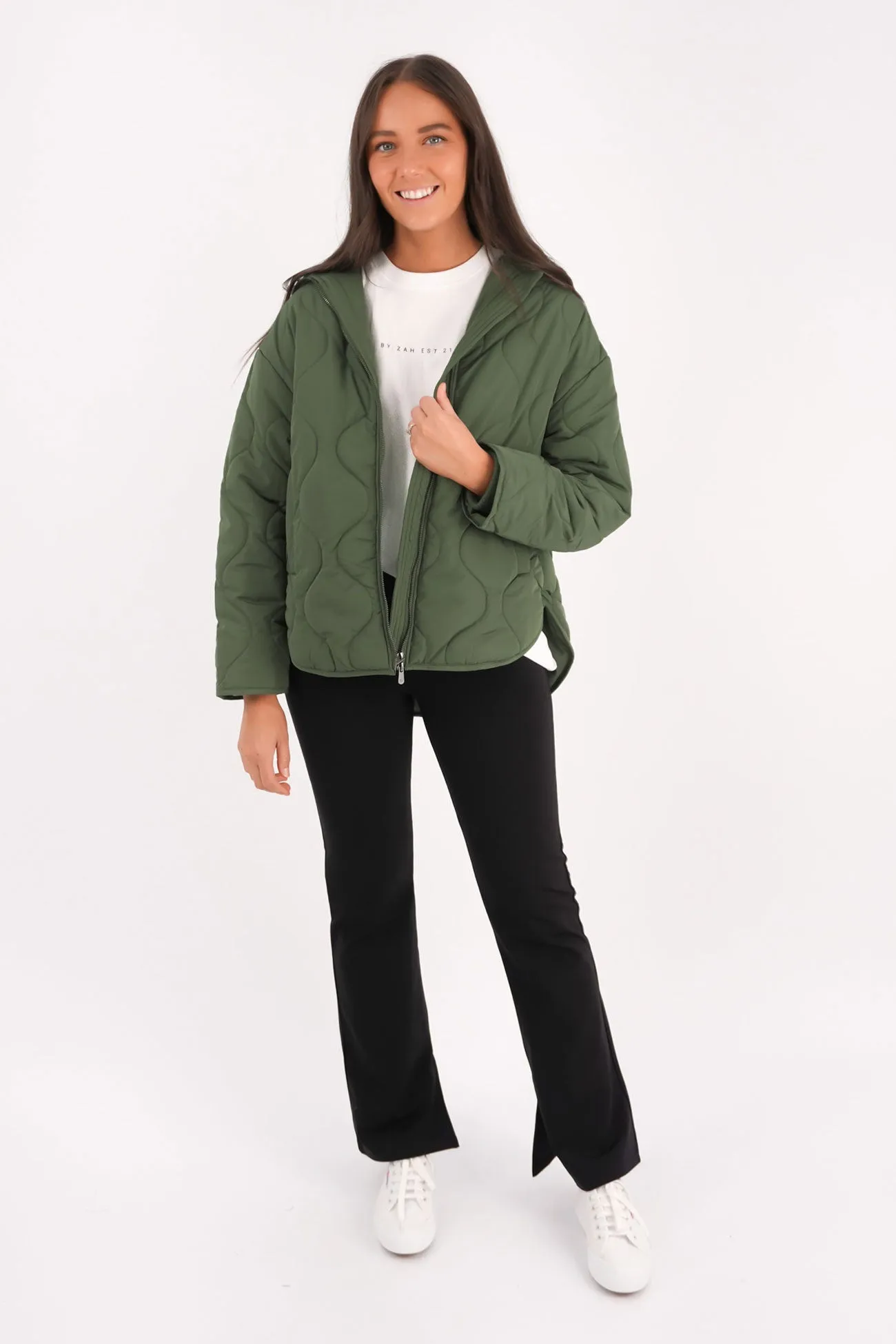 Anti Snag Fabric Mellow Quilted Jacket Khaki