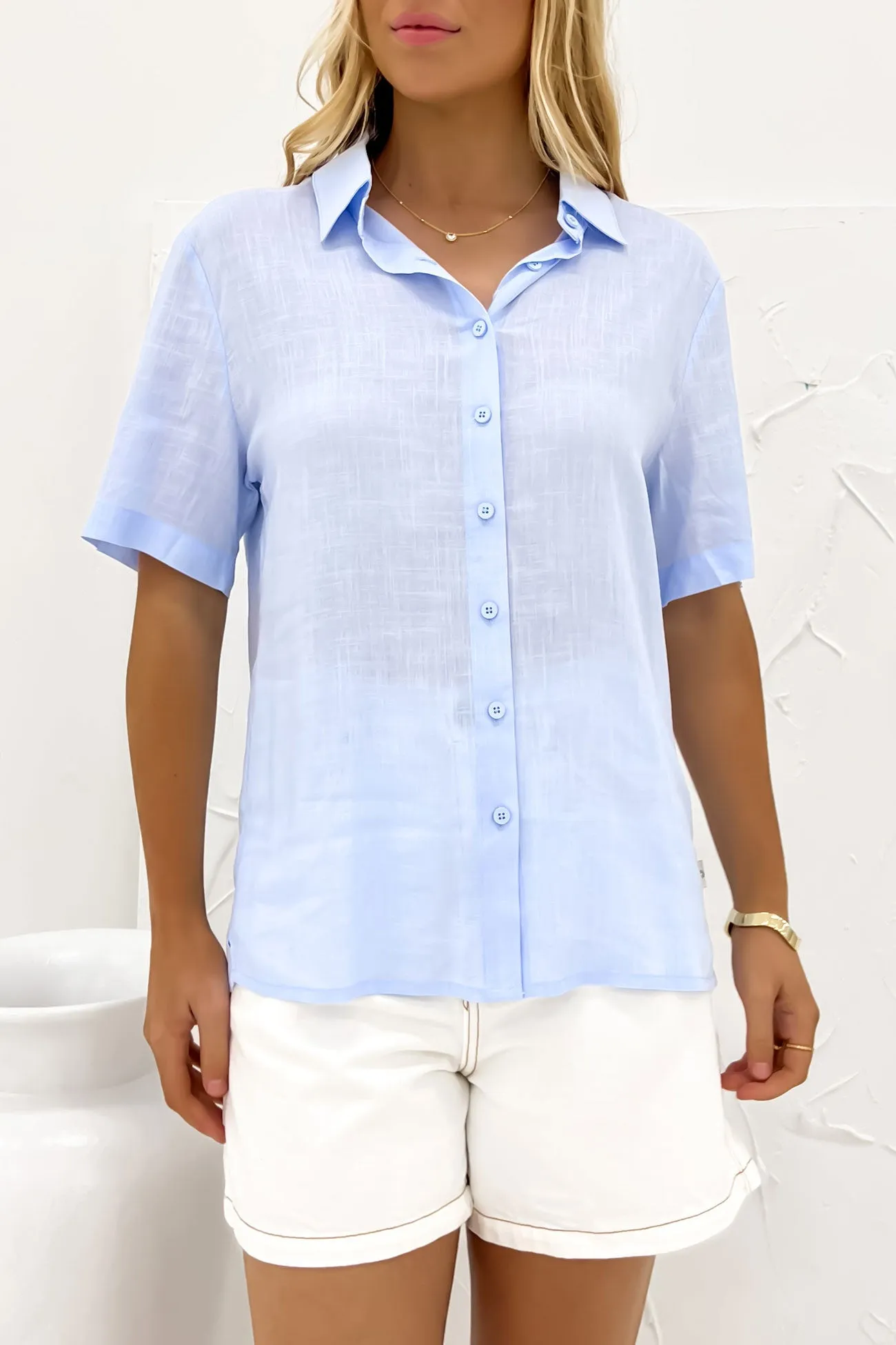 Classic Lounge Shirt Blue Eco friendly materials