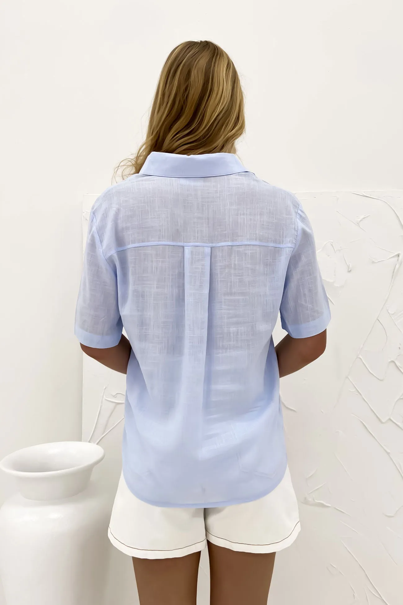 Street Style Classic Lounge Shirt Blue