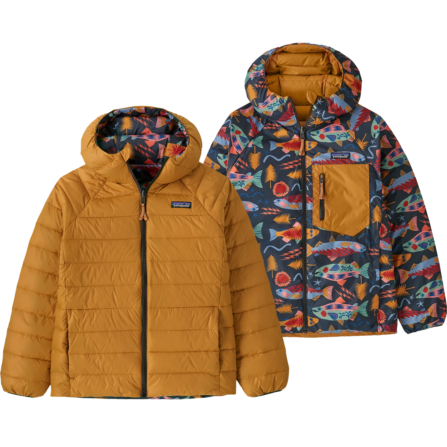 Youth Reversible Down Sweater Hoody Multi Use Piece