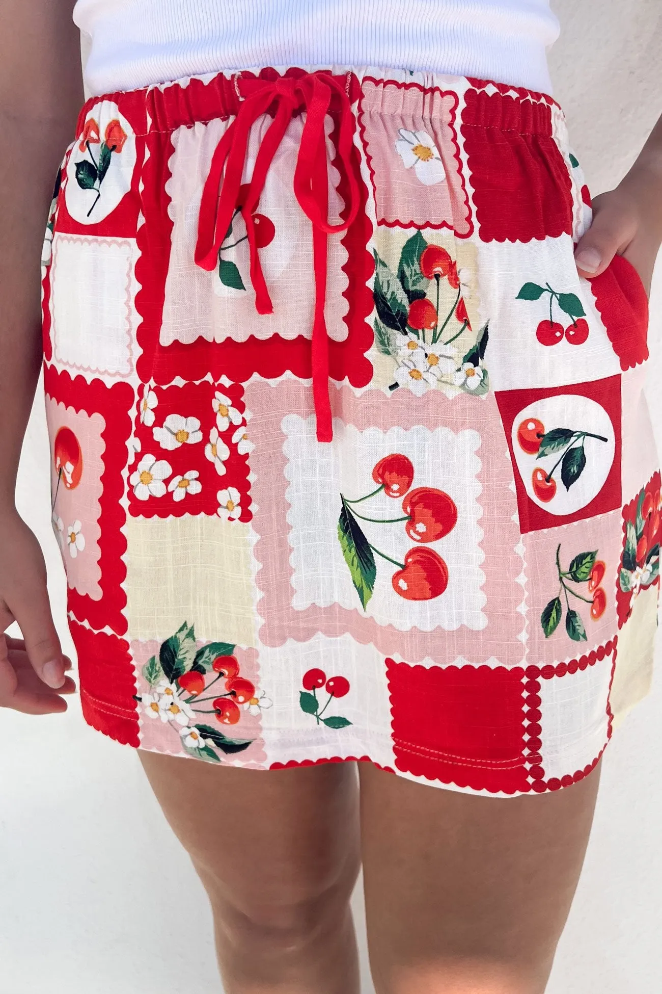 Move Easy Kinley Mini Skirt Cherry