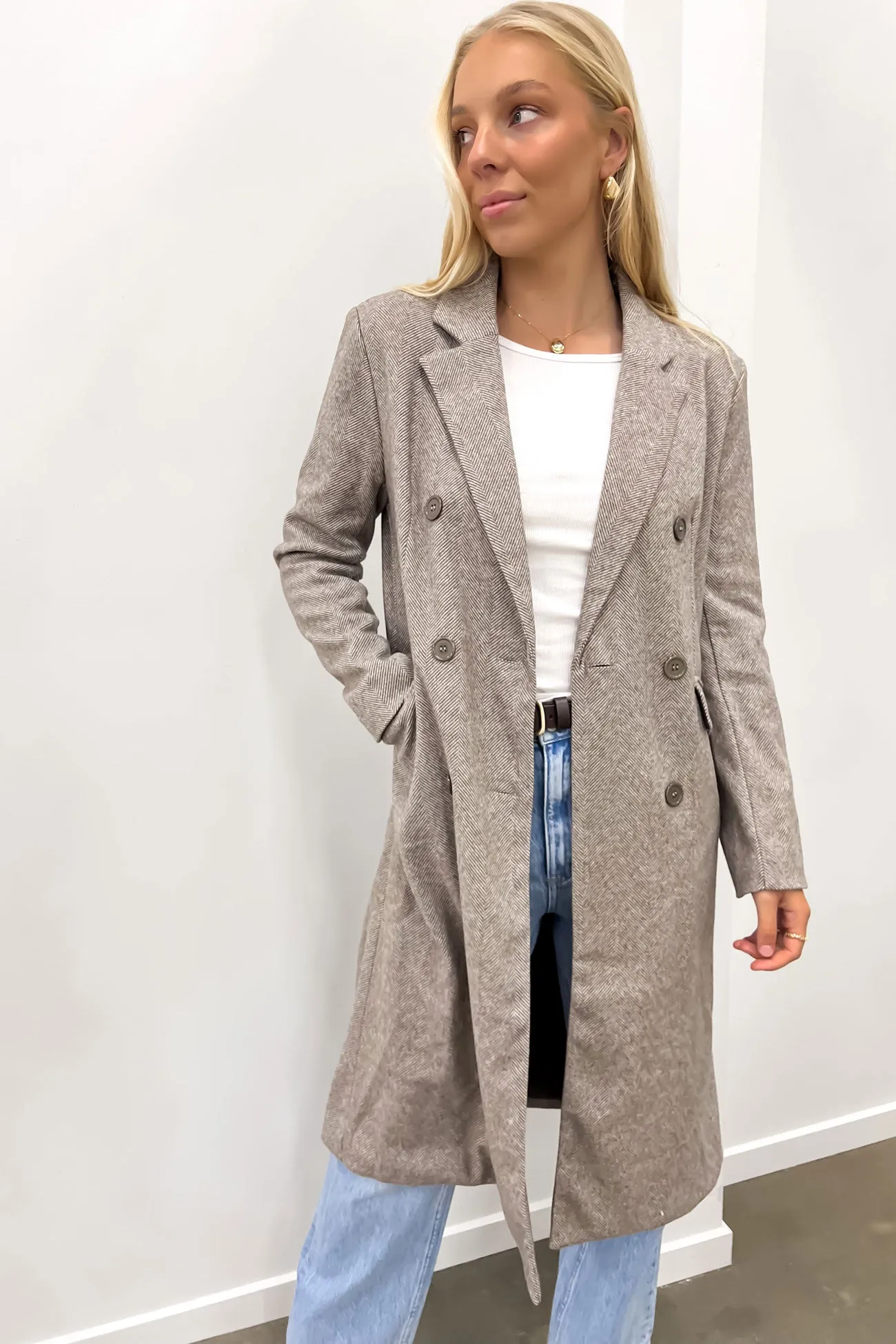 Waldorf Coat Mocha Fashion Forward Layer High Collar Windguard