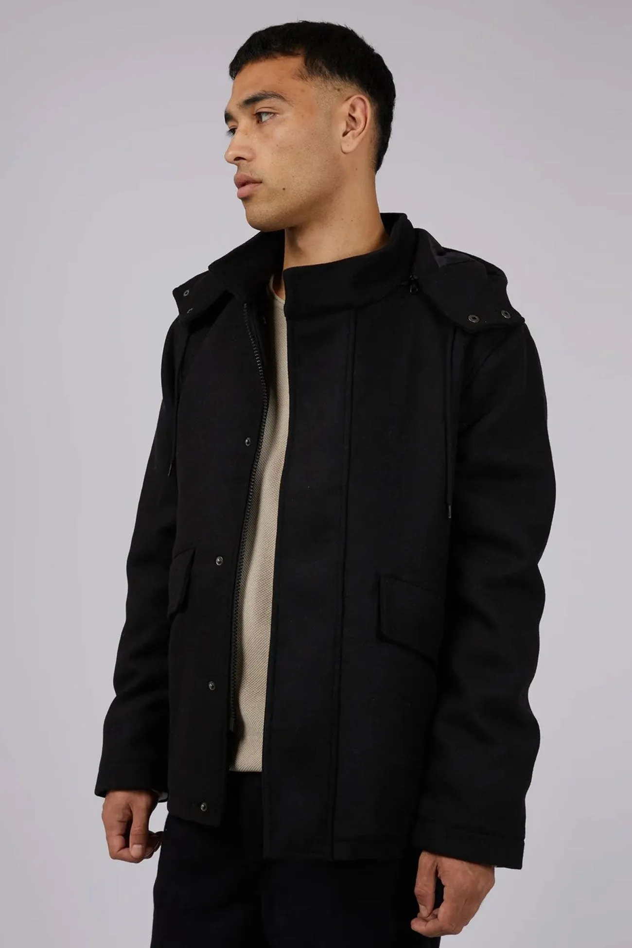 StretchableMaterial Clean Fit Design Chase Jacket Black