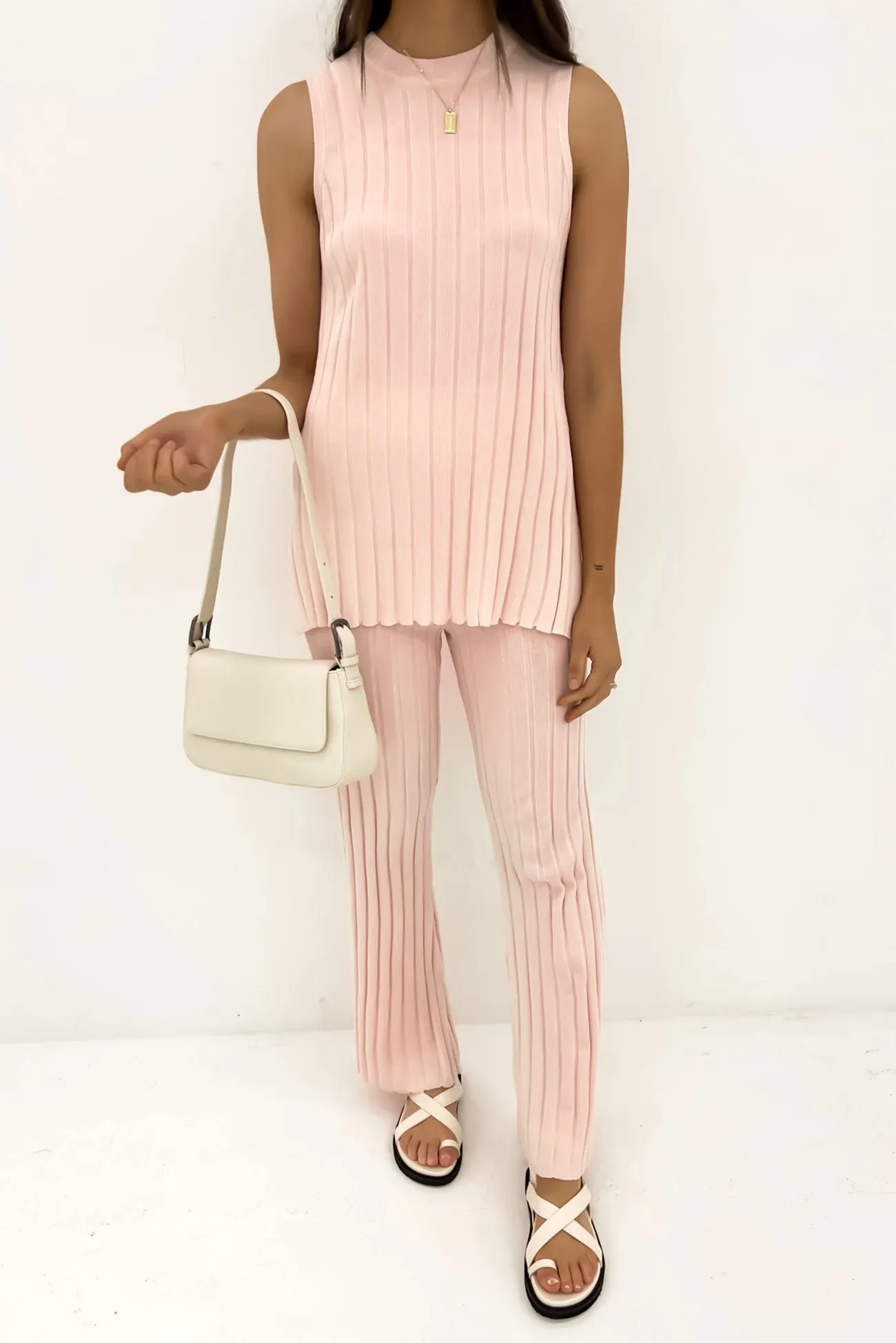 Lewis Knit Pant Rosewater Anti Static Fabric