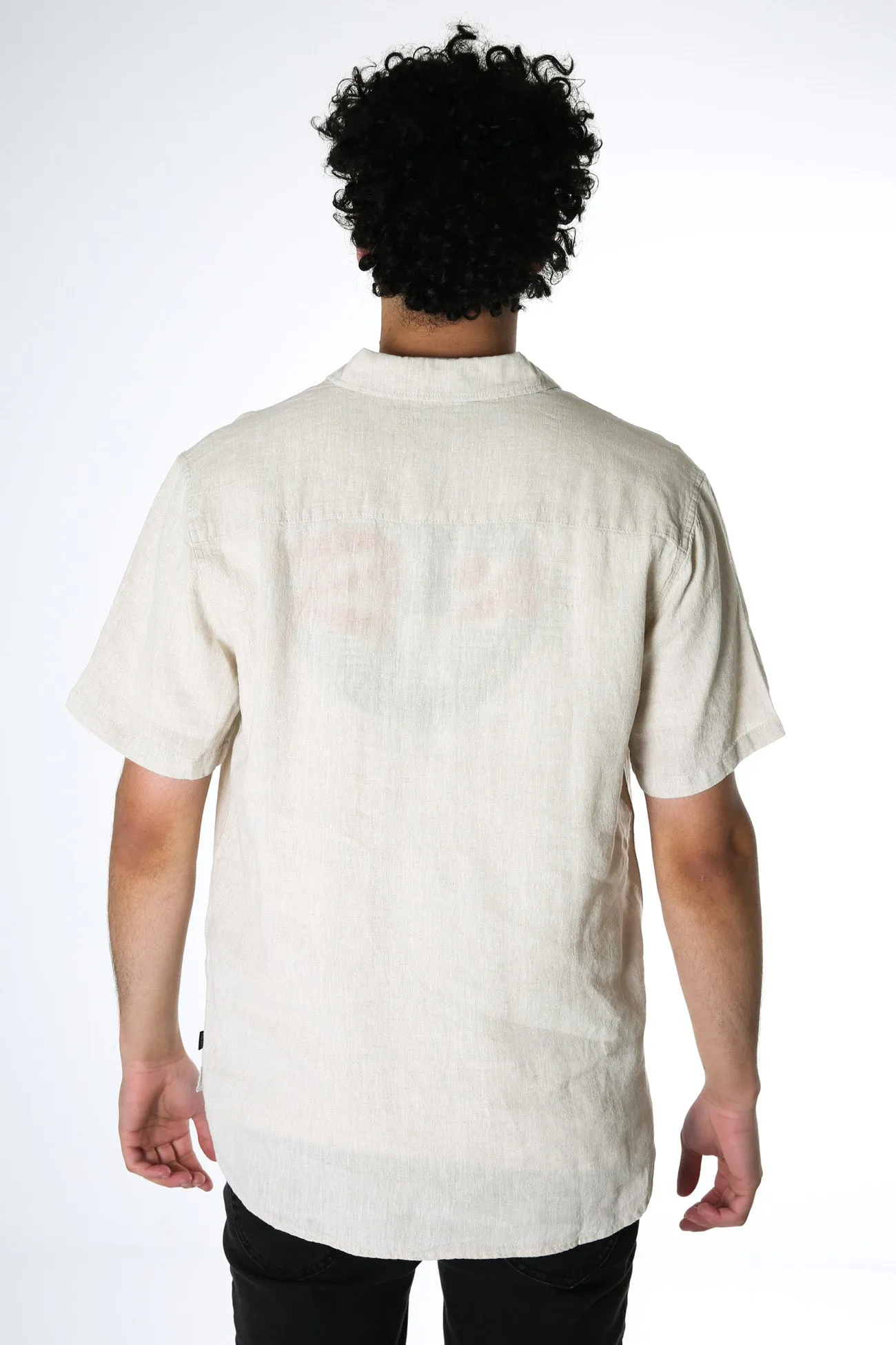 Linen Short Sleeve Shirt Natural Spring Collection Smooth Texture