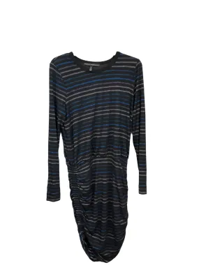 Dress Casual Midi By White House Black Market In Black & Blue, Size: M DeepPocketStyle