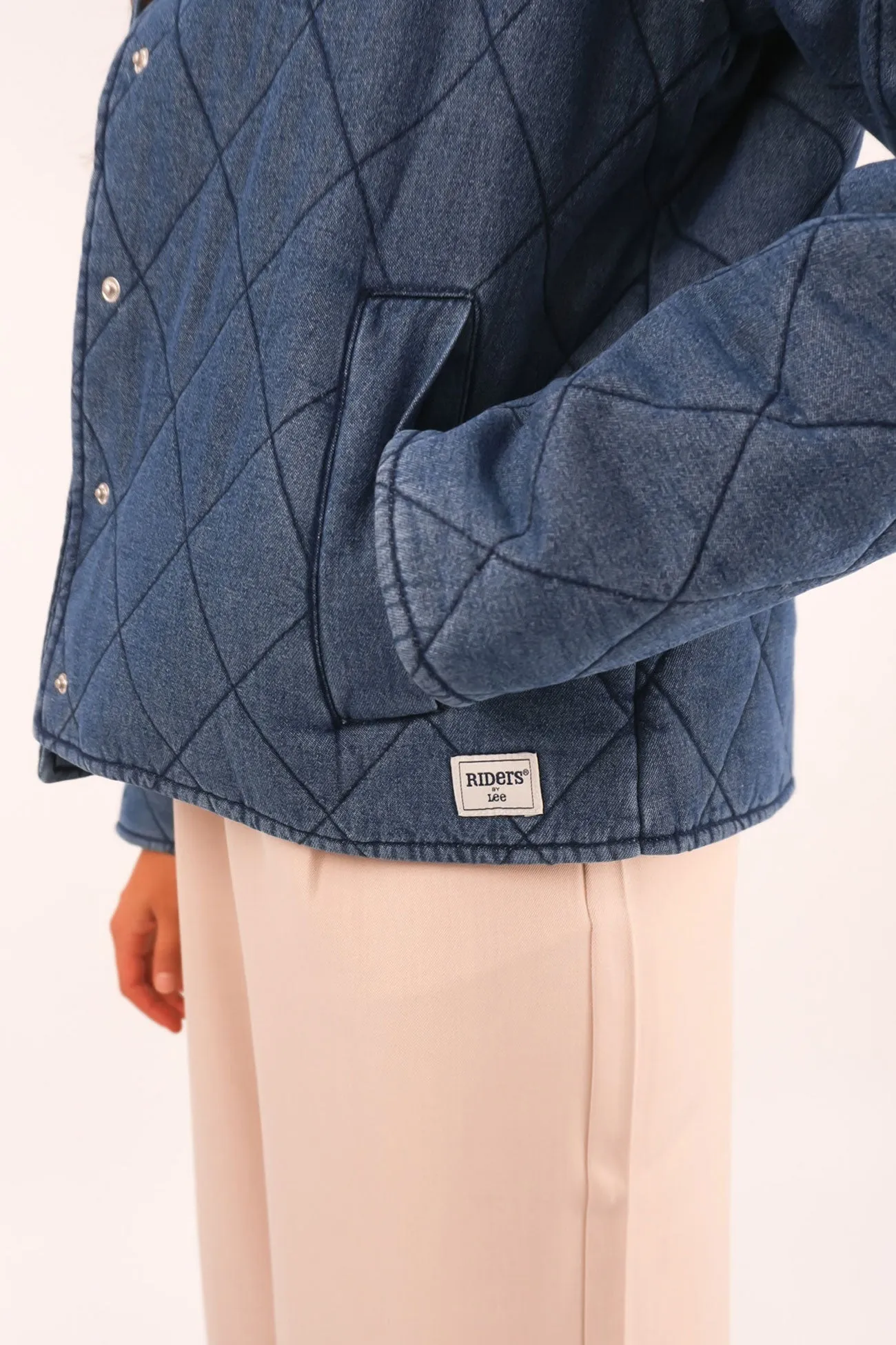 Denim Quilted Bomber Blue Haze Unisex Casual Fit