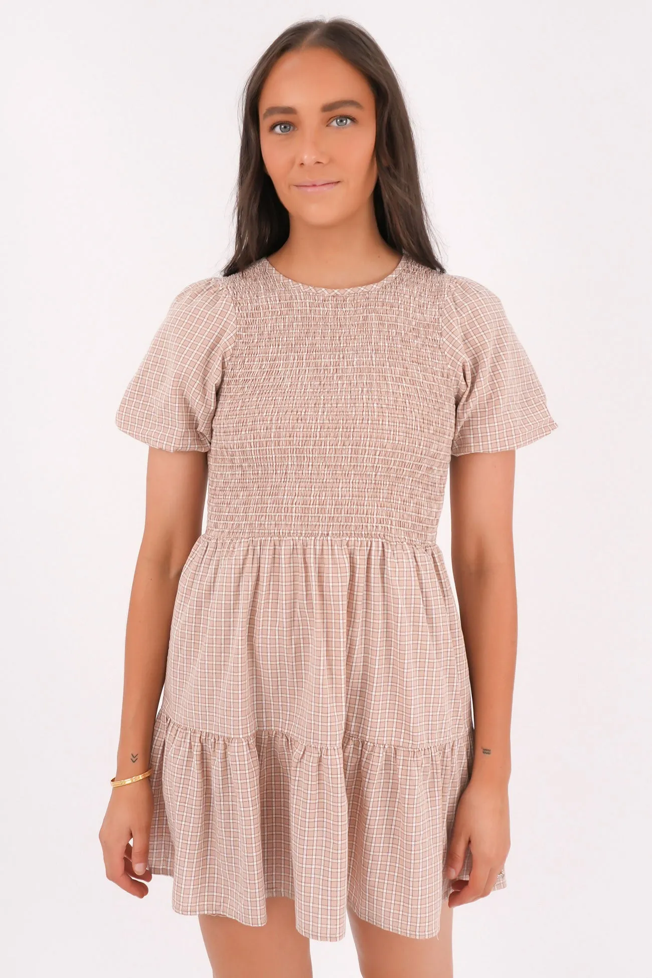 Golden Scene Chic formal attire Lenox Mini Dress Check