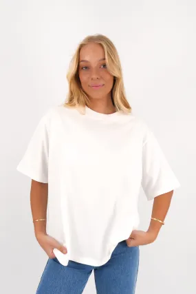 Core Oversized Tee White Durable Colorfast Finish Men's