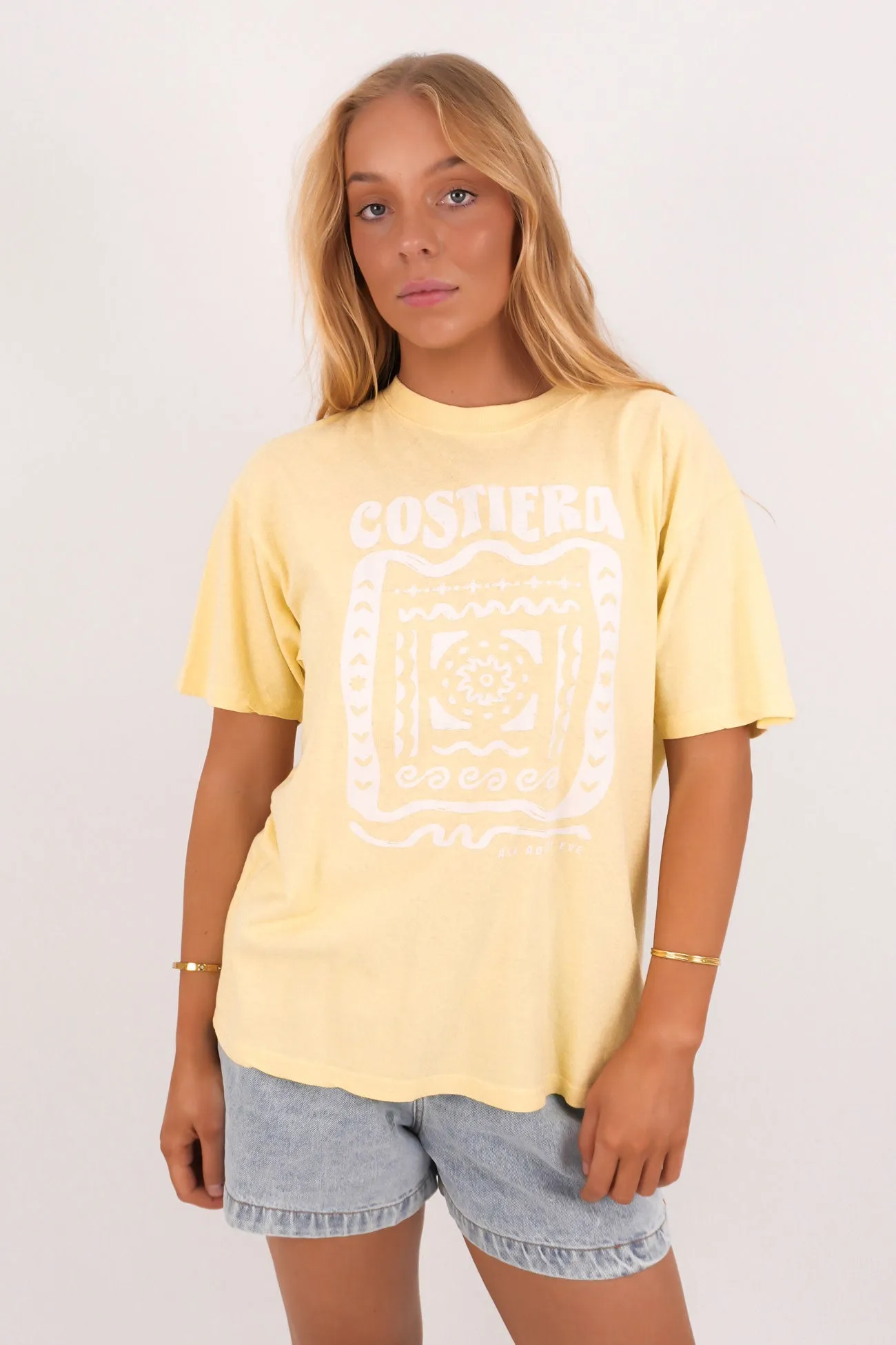 Perfect for Vacation Costiera Relaxed Tee Yellow