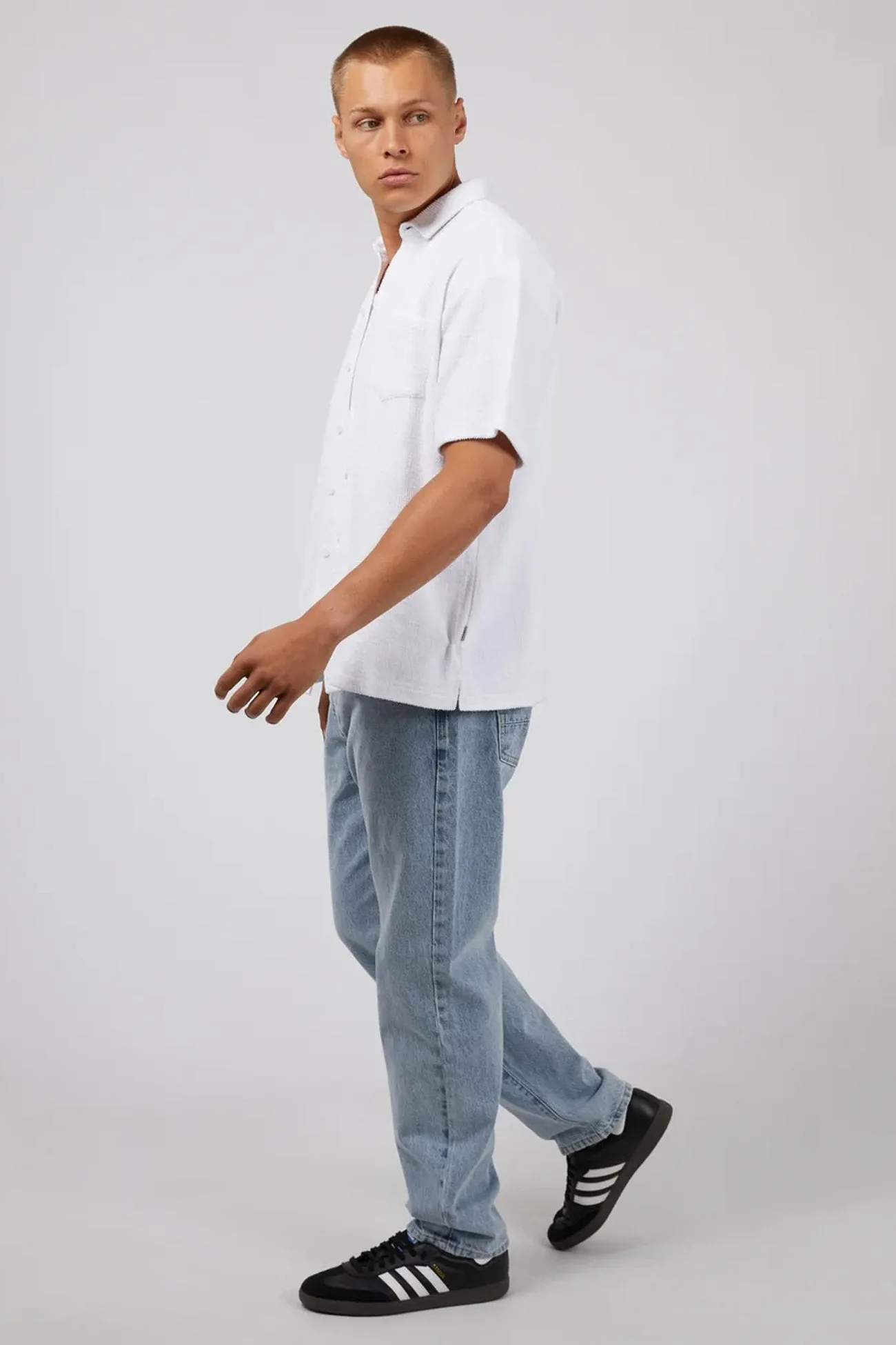 Cove Short Sleeve Shirt White No Slip Shoulder Grip High-End Look