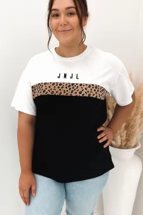 Leopard Panel Up Tee Black Classic Layer Outdoor Essentials