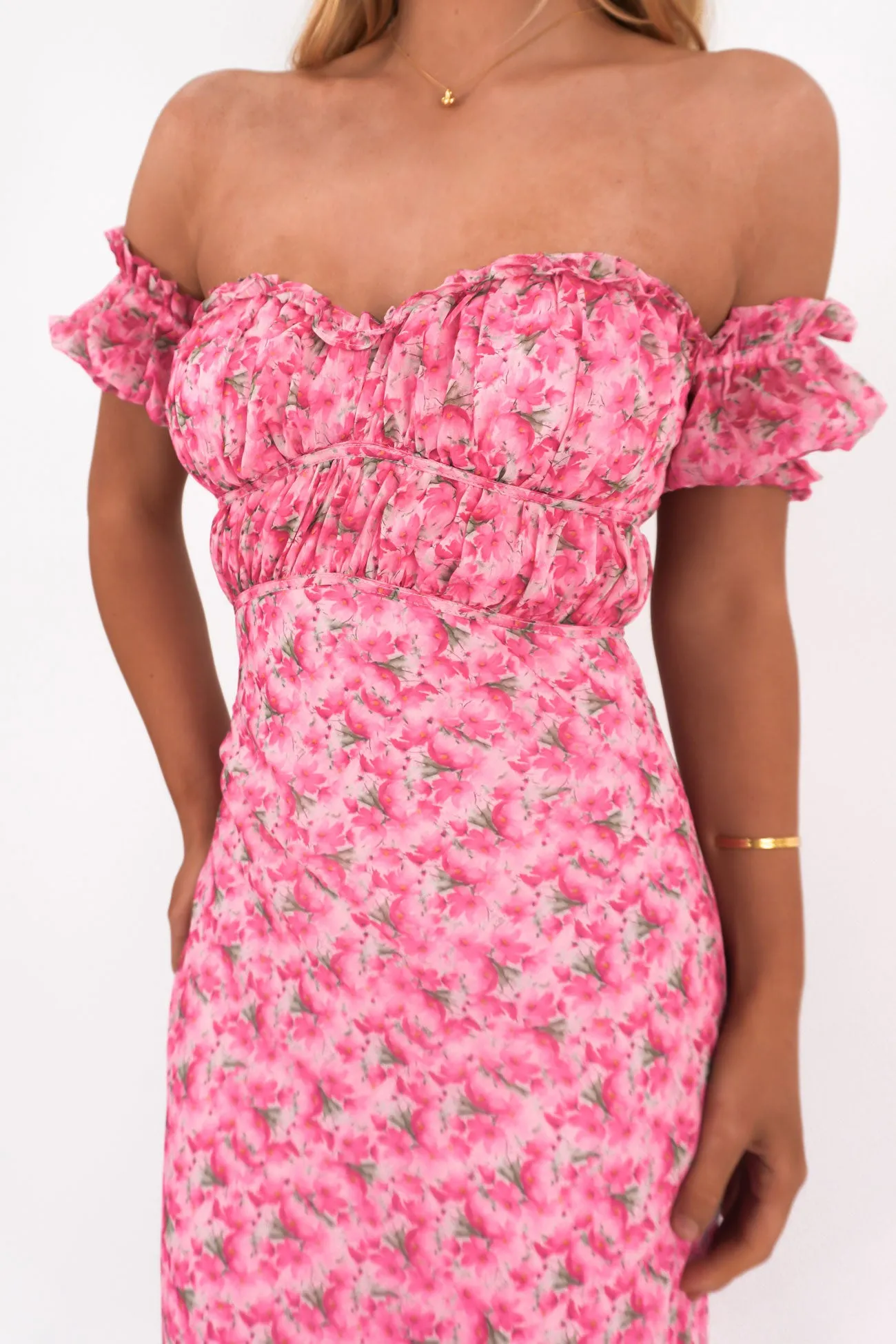 Gemstone-Detail City Layers Brax Midi Dress Pink