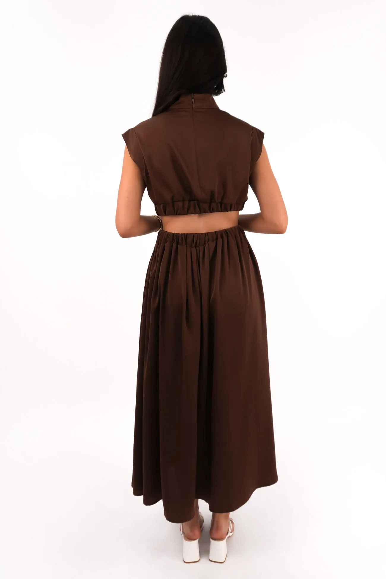 Carmen Maxi Dress Chocolate Breathable wear