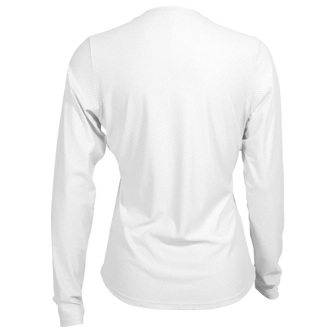 Cuffed Sofibella Women's UV Colours Staples Mesh Long Sleeve - White Layering Piece