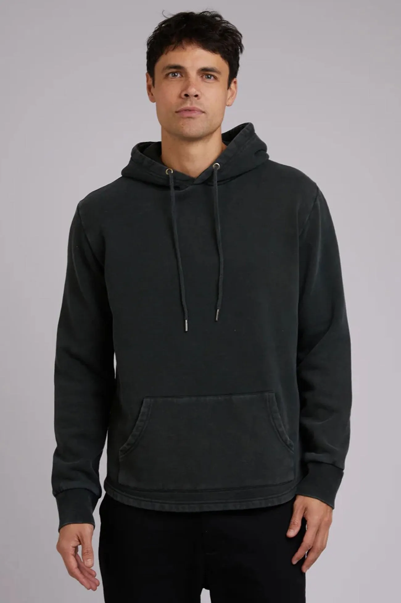 Comfortable Urban Piece Curved Hem Hoody Dark Green