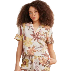 Abrasion resistant SoftenedTexturedWeave Women's Idle Camp Shirt Short Sleeve