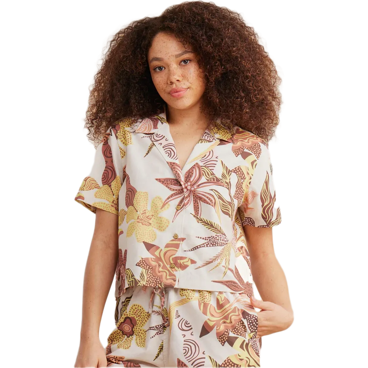 All-Season Comfort Women's Idle Camp Shirt Short Sleeve