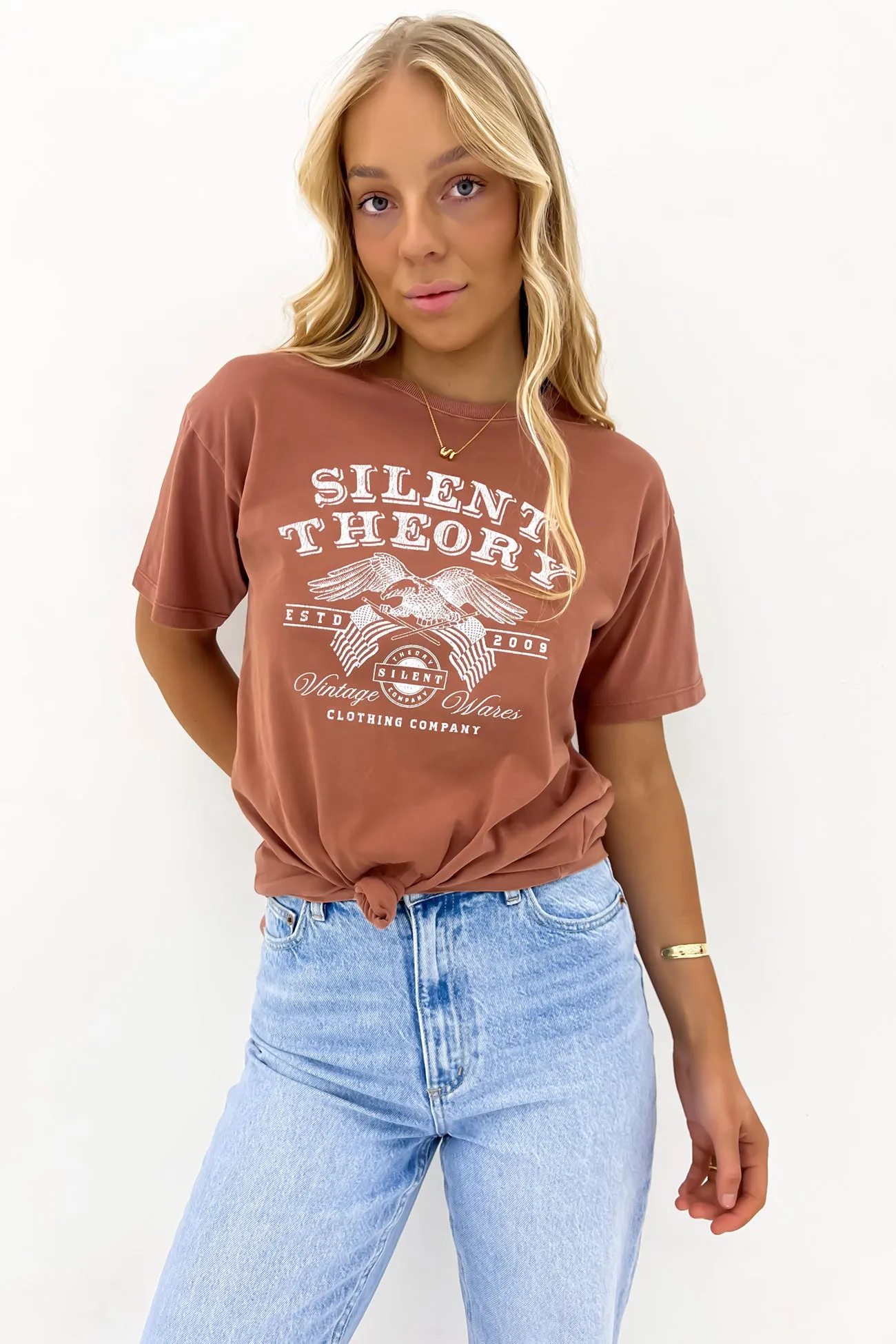 Paradox Tie Tee Terracotta BreathableMaterial