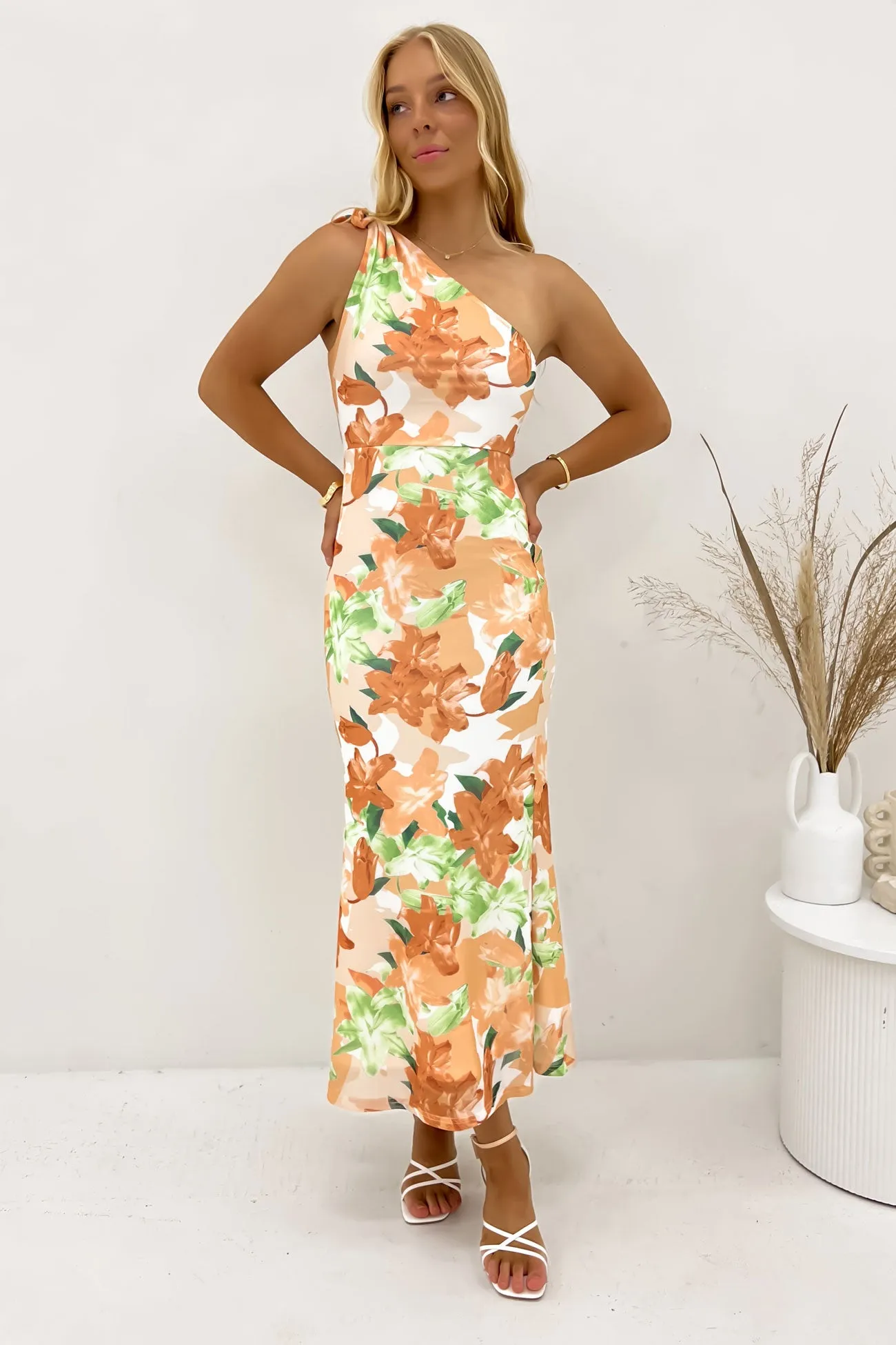 Soft Structure Fall Mood Maggie Midi Dress Orange Lillies