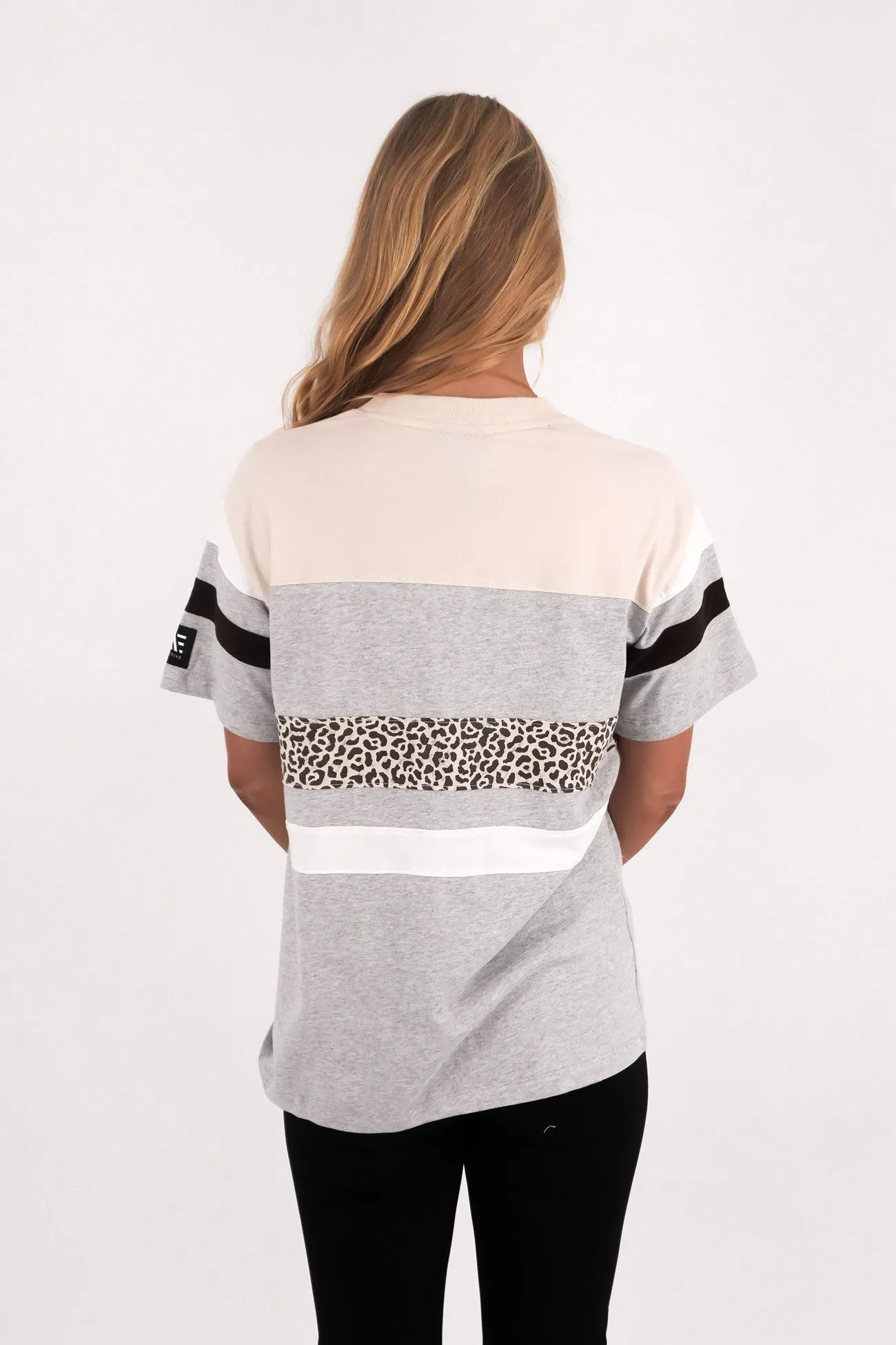 Minimal Comfort Style Athletica Panel Box Tee Grey Marle