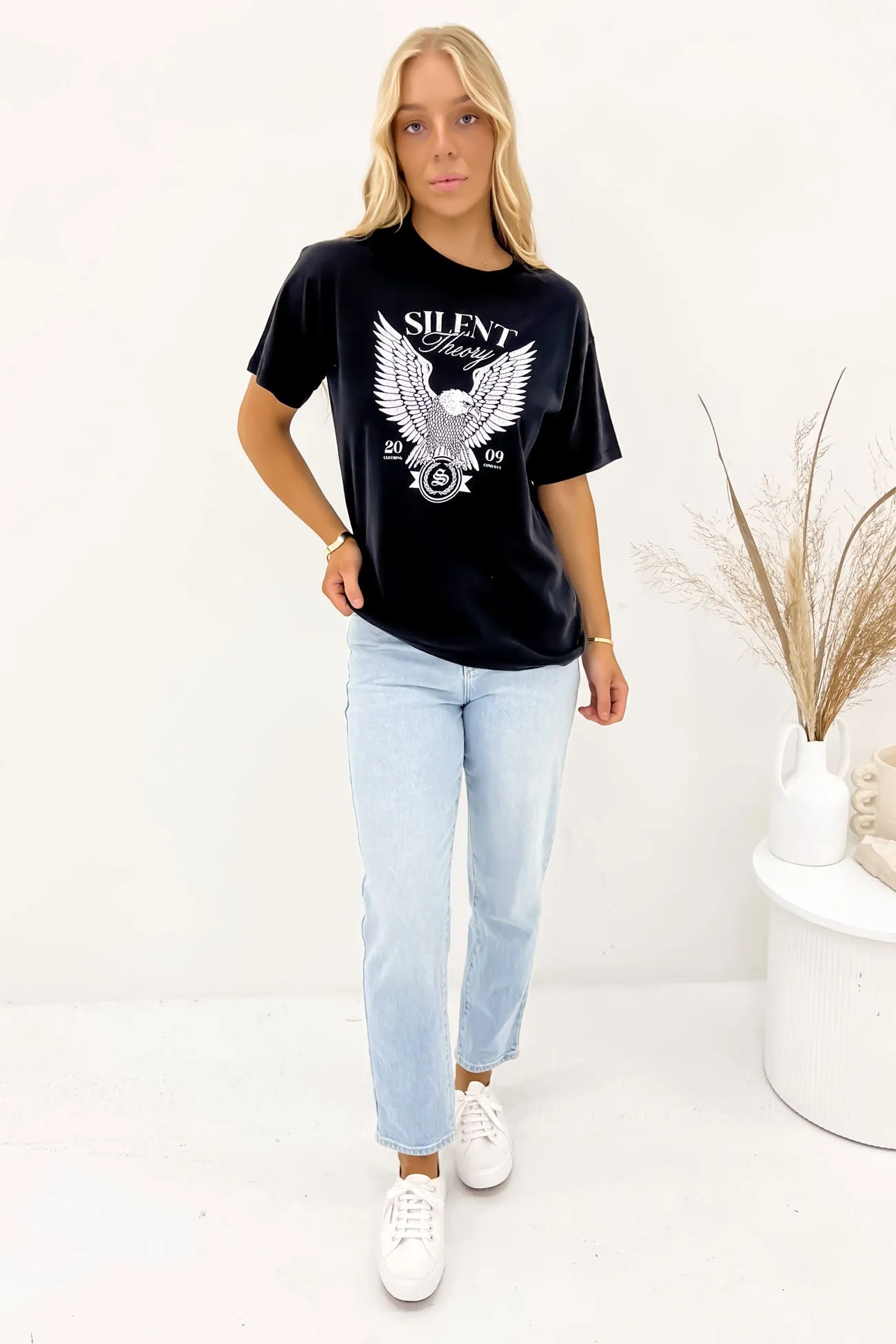 Limitless Tee Washed Black Relax Style Trend Effortless Vibe
