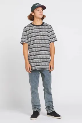 Casual Essential Bone Stamp Crew Short Sleeve T-Shirt Stone