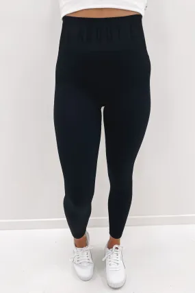 Remi Rib Legging Black Camping Gear For Adults Durable Fabric