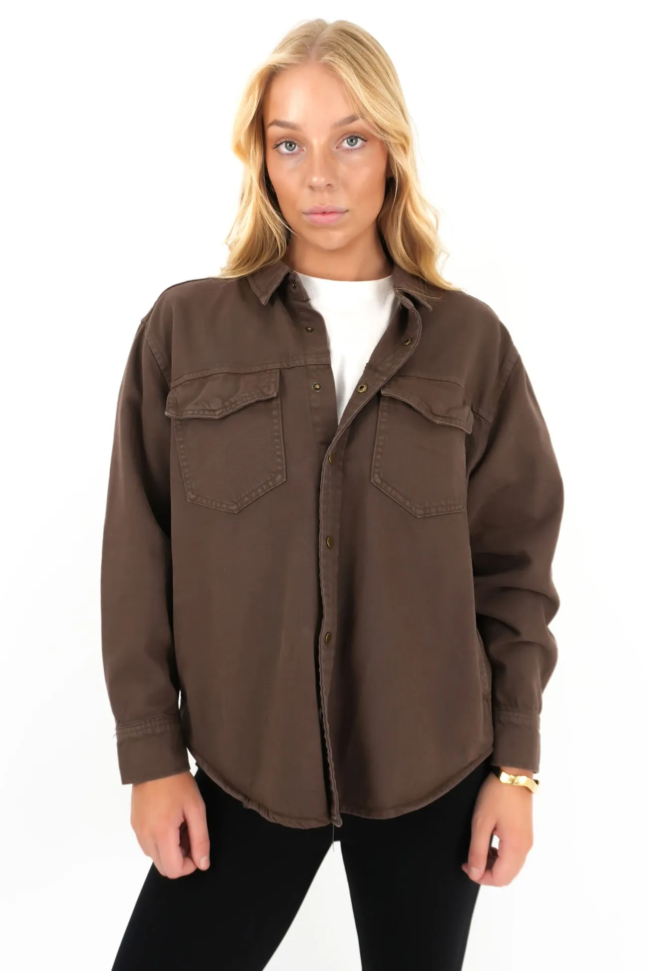 Daisy Overshirt Chocolate Plus Size Fit