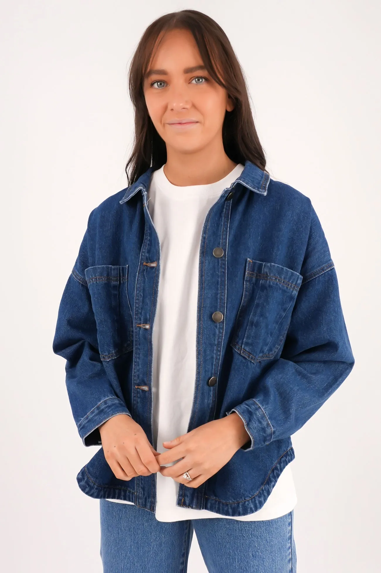 Dale Shacket Heritage Blue Casual Outdoor Look