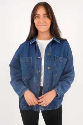 Dale Shacket Heritage Blue Sporty Chic