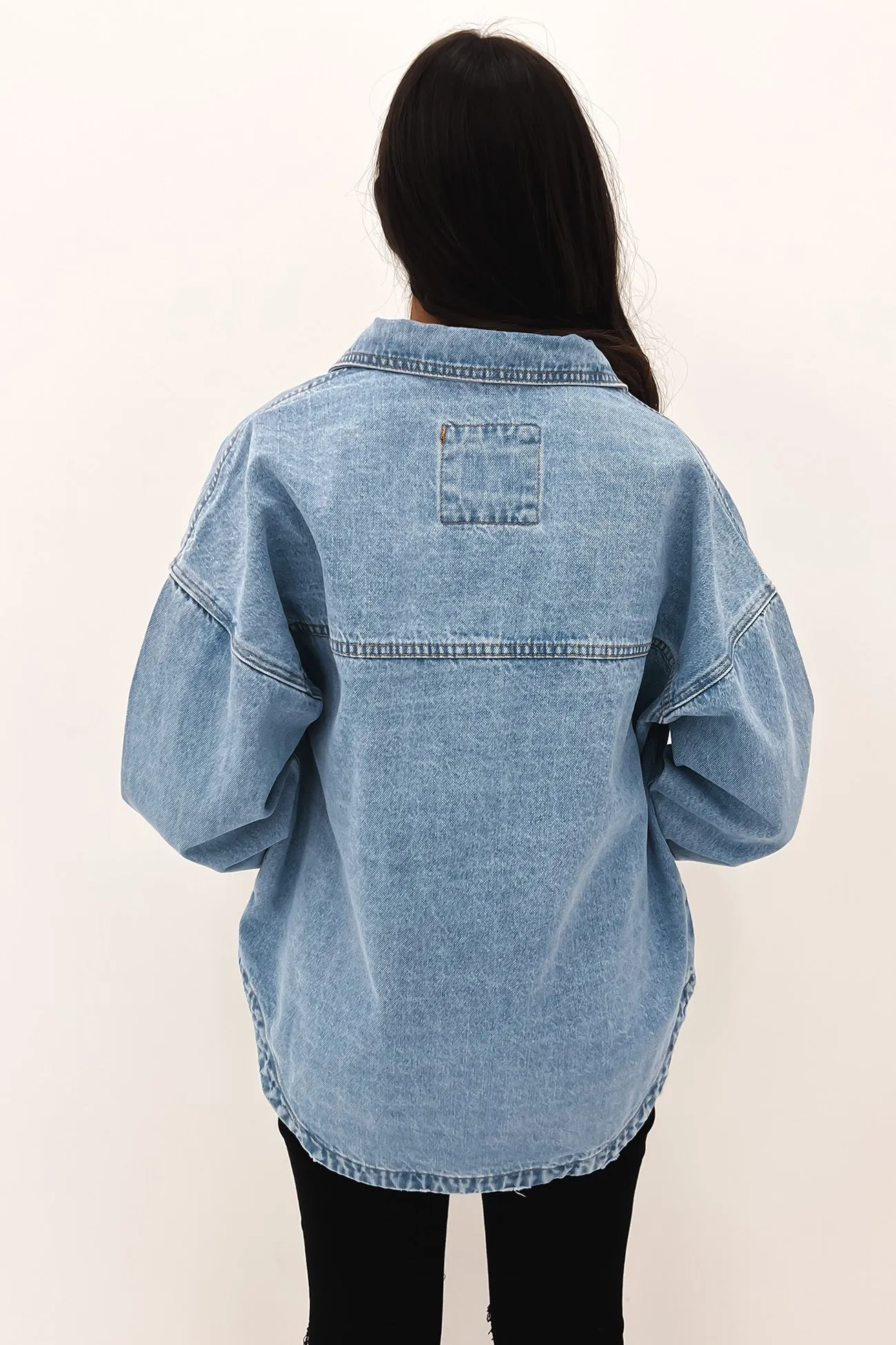 City Look Dale Shacket Light Blue