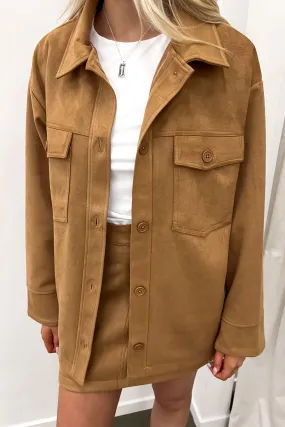 Affordable Fashion Dallas Suede Jacket Tan