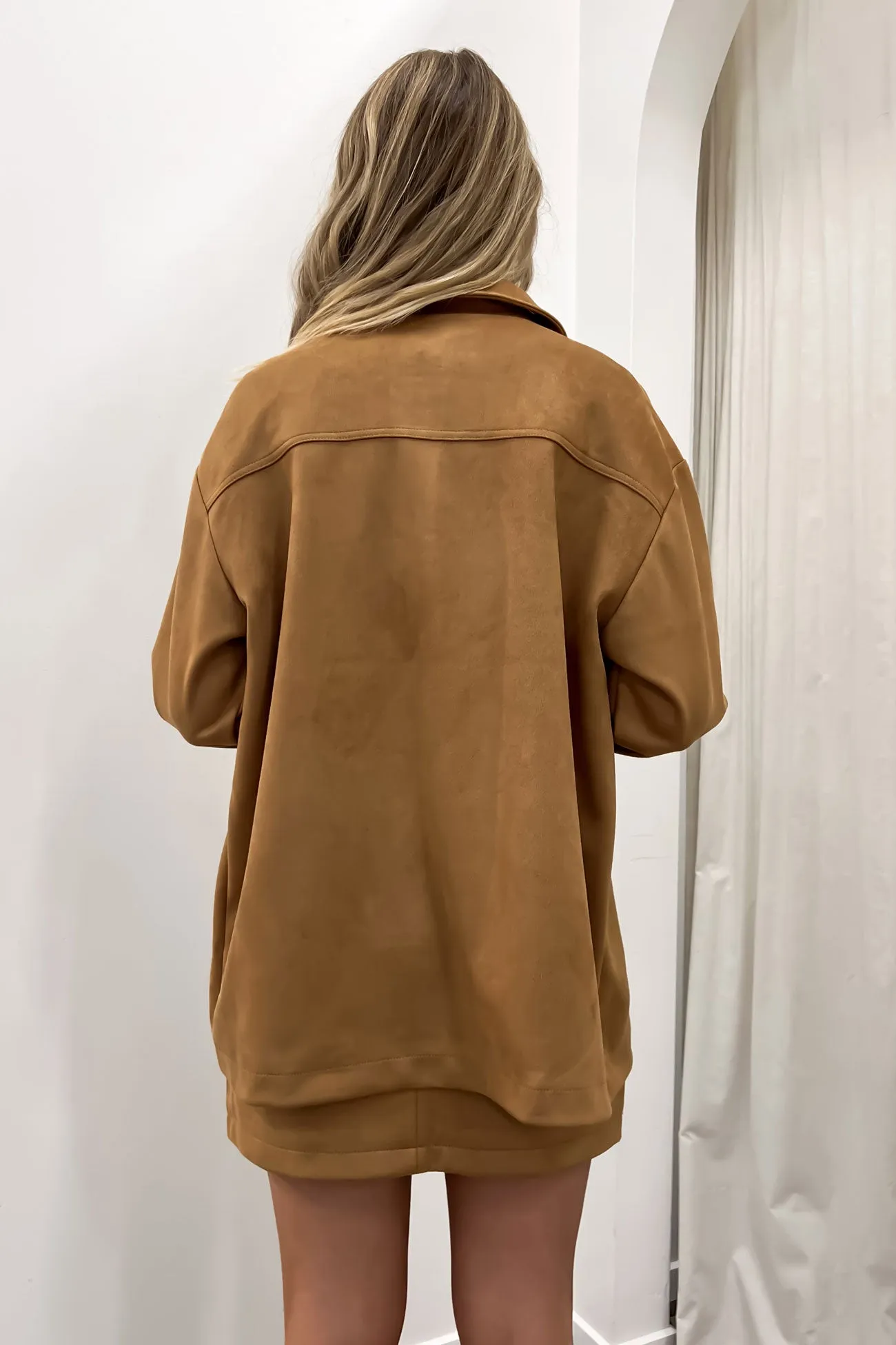 Dallas Suede Jacket Tan Temperature Regulating Membrane