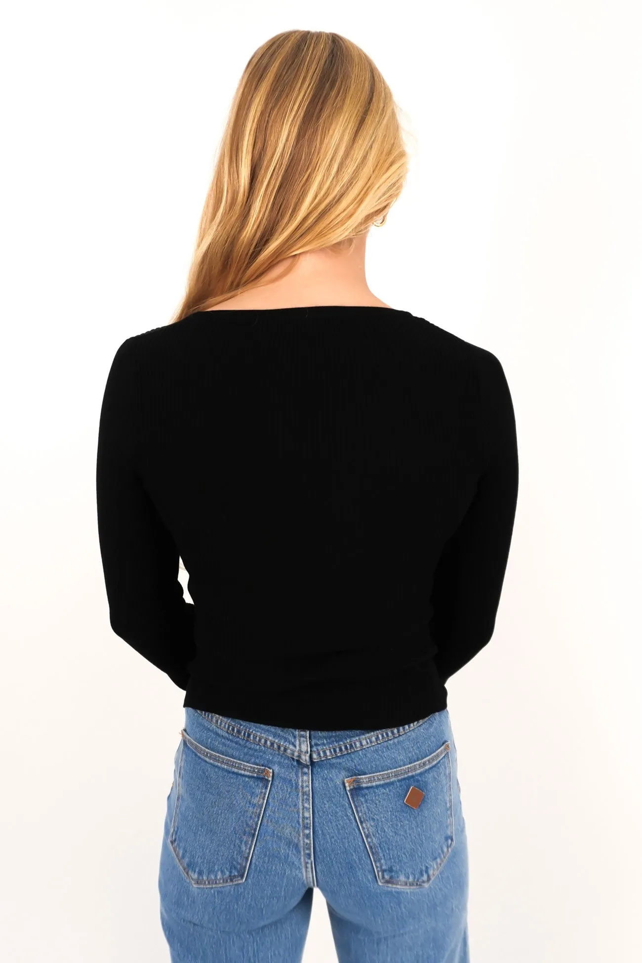 Youthful Darcie Knit Top Black