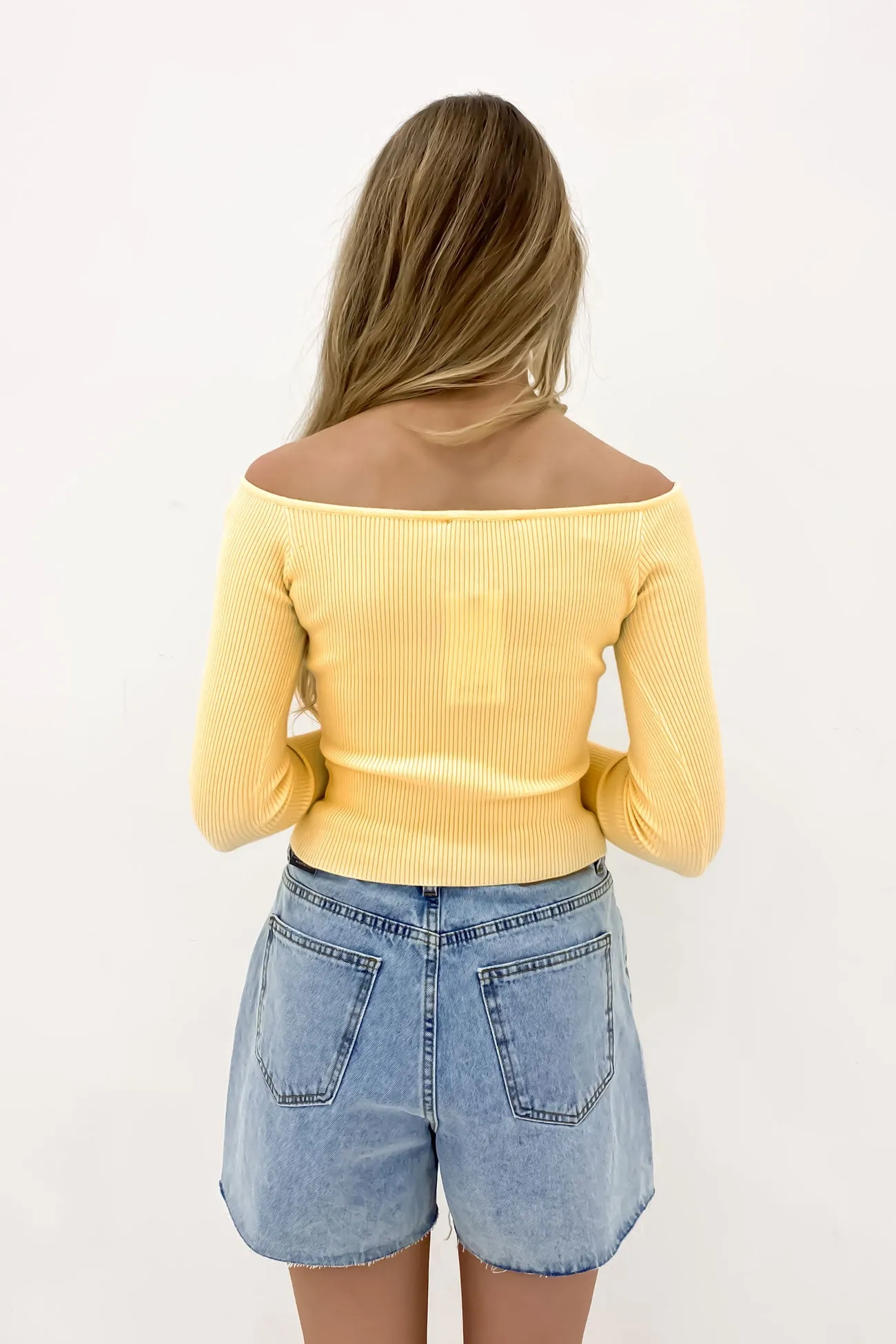 Daria Knit Top Yellow Retirement Velvet