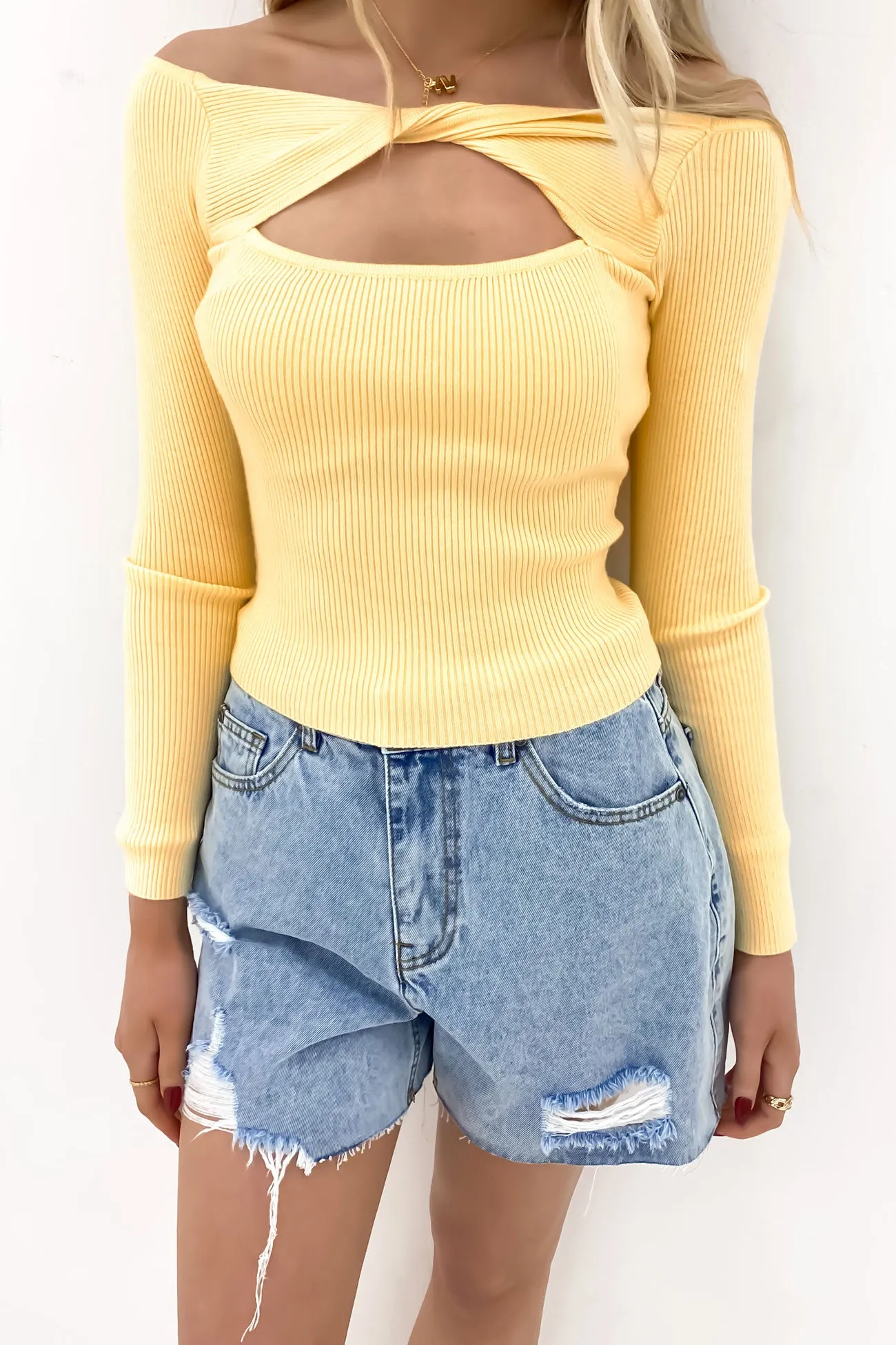 Daria Knit Top Yellow Closet