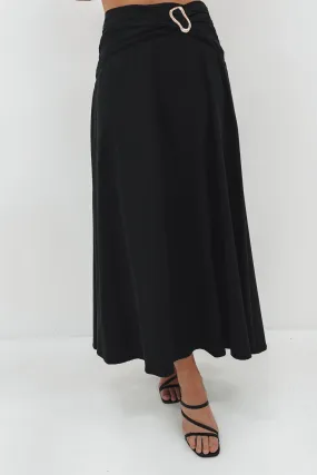 Burke Maxi Skirt Black Soft Tones
