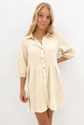 soft fit Zadie Mini Dress Natural