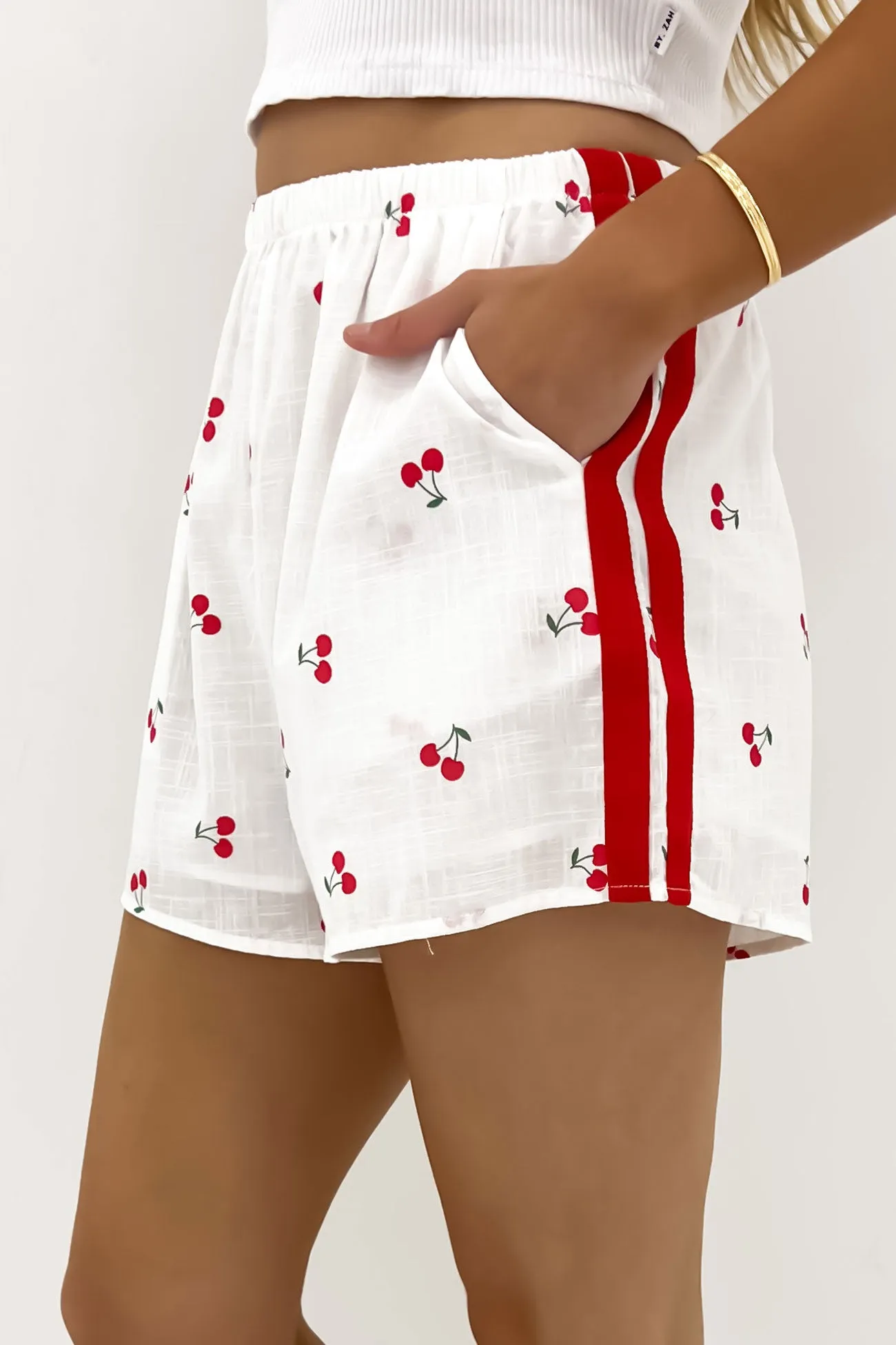 Delora Short Crimson linen option Contoured Cuff Design