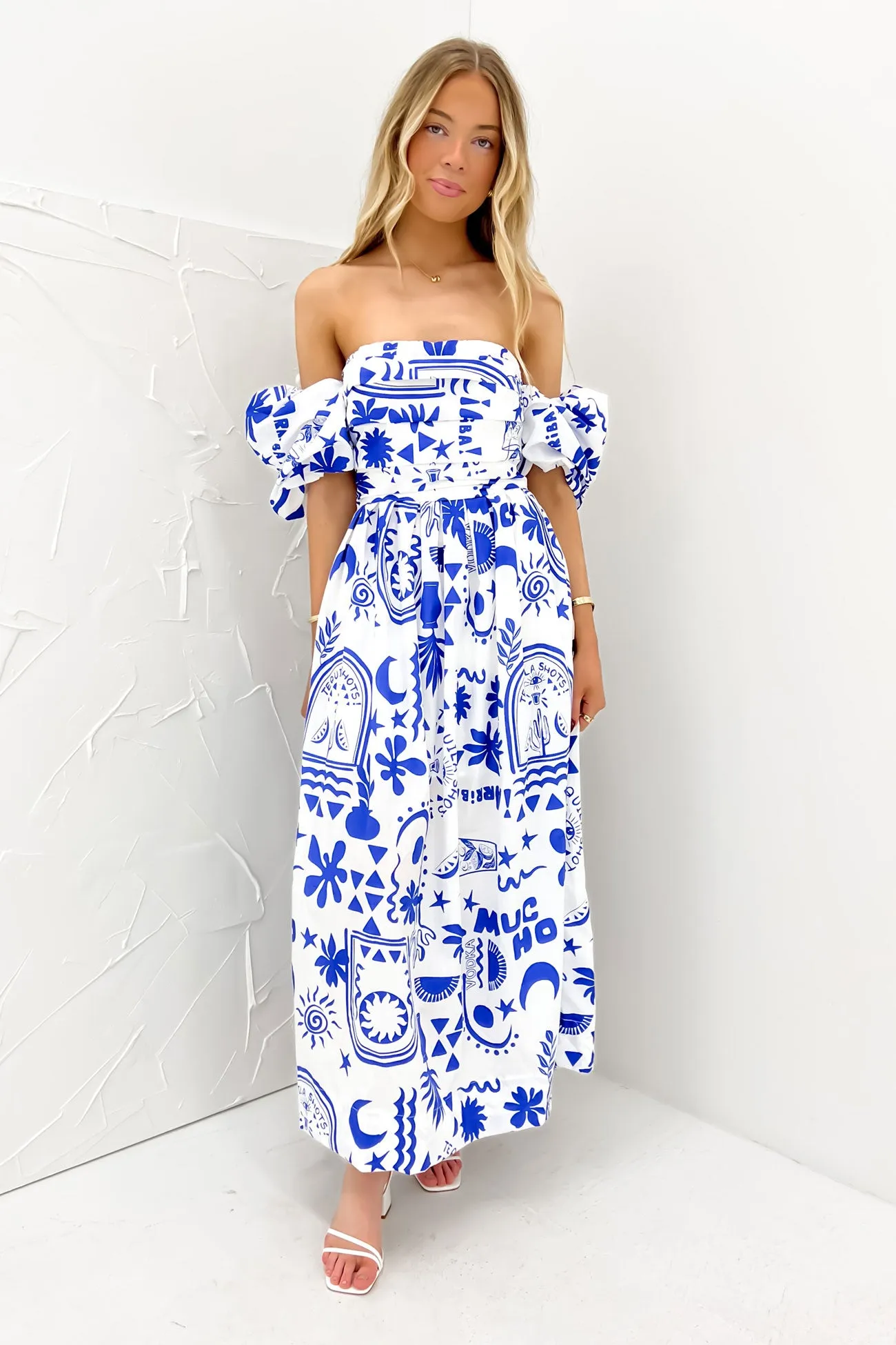 Dempsey Midi Dress Blue Paradise Balanced Tones