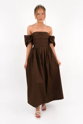 Dempsey Midi Dress Chocolate Chic Rhythm Shared Glow