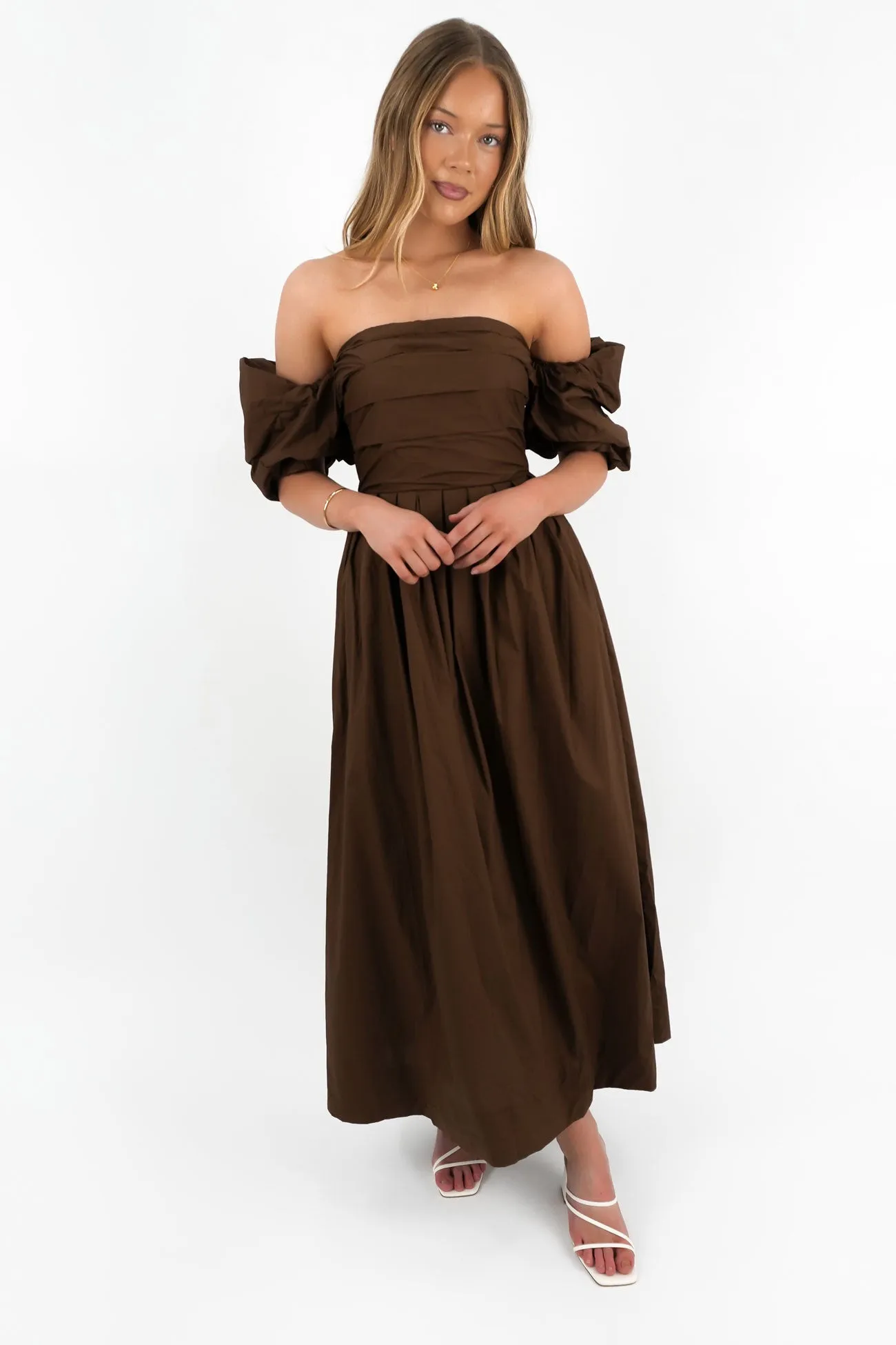 Dempsey Midi Dress Chocolate Cozy Vibe