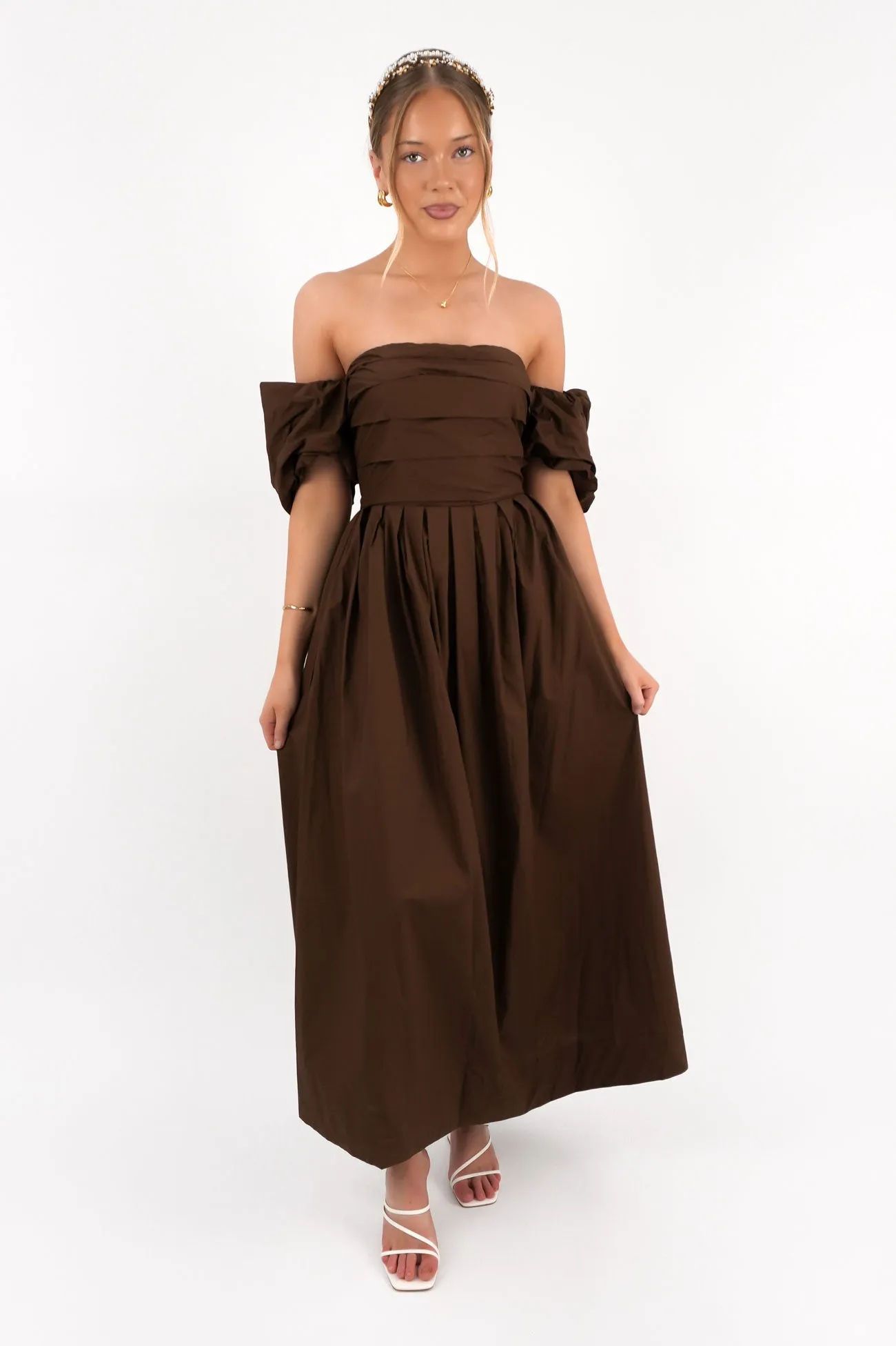 Dempsey Midi Dress Chocolate Chic Rhythm Shared Glow