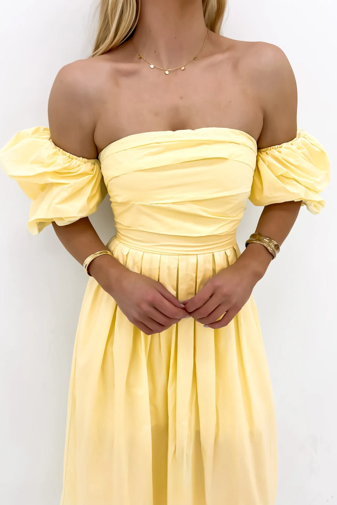Dempsey Midi Dress Yellow Chic Wear