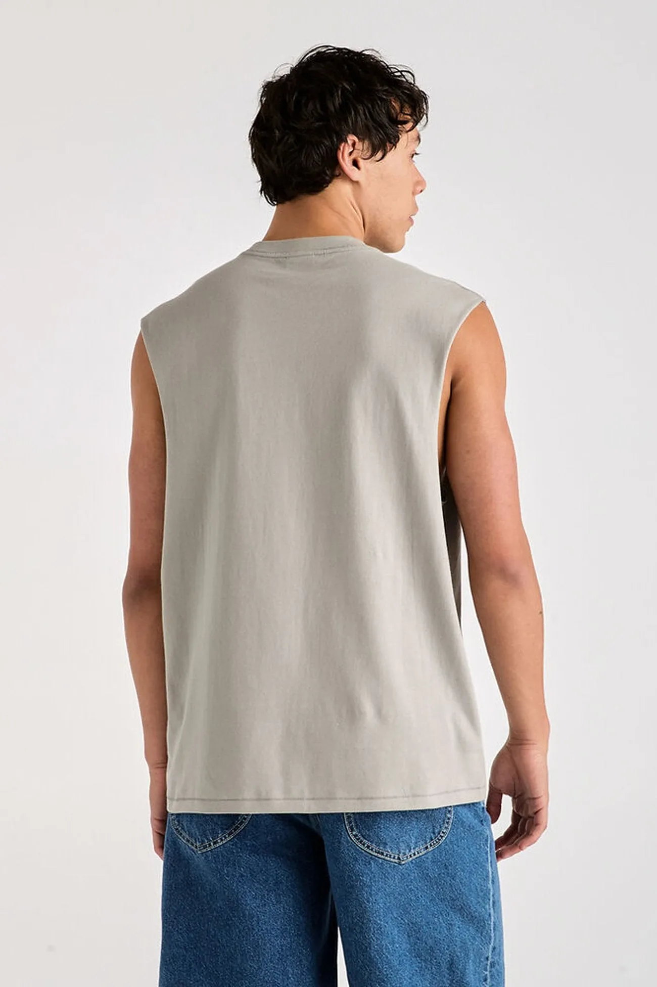 Abrasion Resistant Fabric Denim Co Muscle Tee Stone Steel