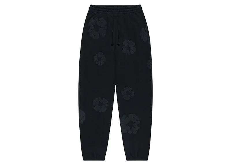 Denim Tears Cotton Wreath Sweatpants Black Monochrome Premium Material